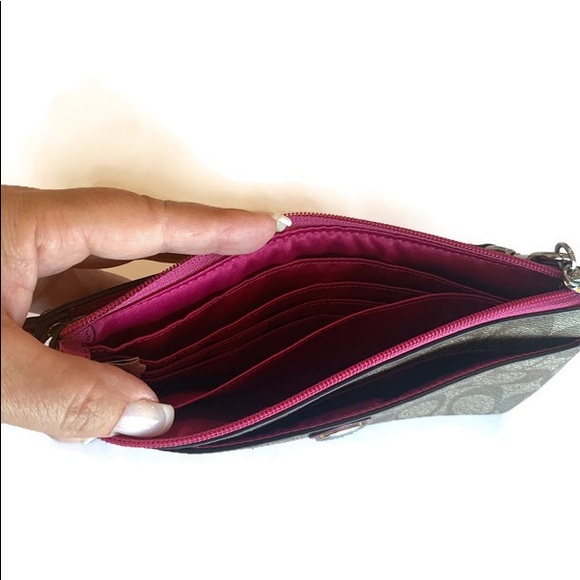 Coach Classic Monogram Wristlet w/Pink Accents - Picture 6 of 11